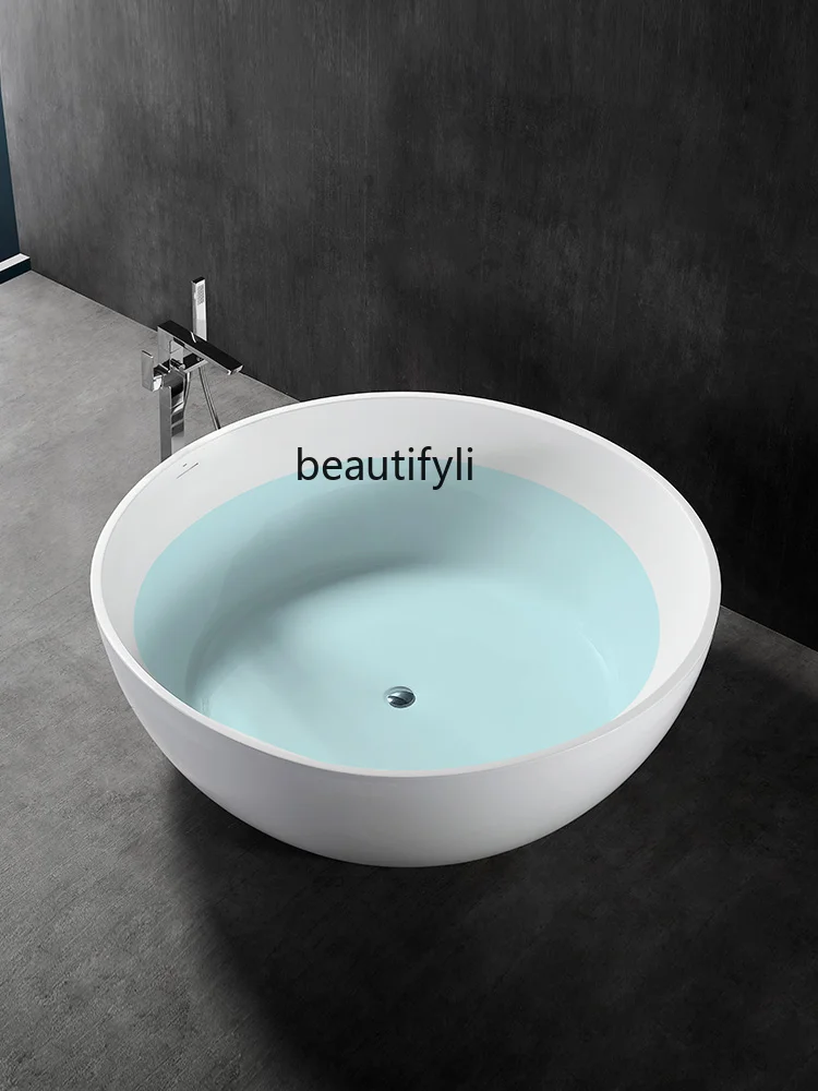 Household Acrylic Bathtub Diameter 1.5 M Large round White Adult Bath Tub