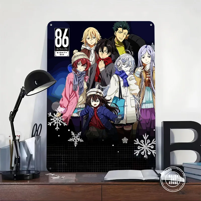 86 Eighty-Six Winter Character Illustration Metal Poster Perfect Gift for Fans Lovers Personalized Wall Art Metal Sign for Decor