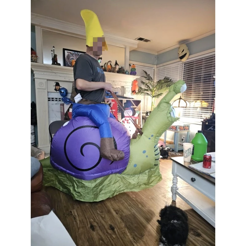 

Halloween Snail inflatable Costume Dwarf Riding Snail Inflatable Dress Up Christmas Dress Up Party Animal Inflatable Suit