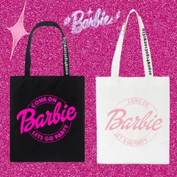 Barbie Shoulder Bags Kawaii Canvas Bag Handbag Commuting Students Bookbag High-Capacity Stylish Kids Girls Gift Trendy Fashion