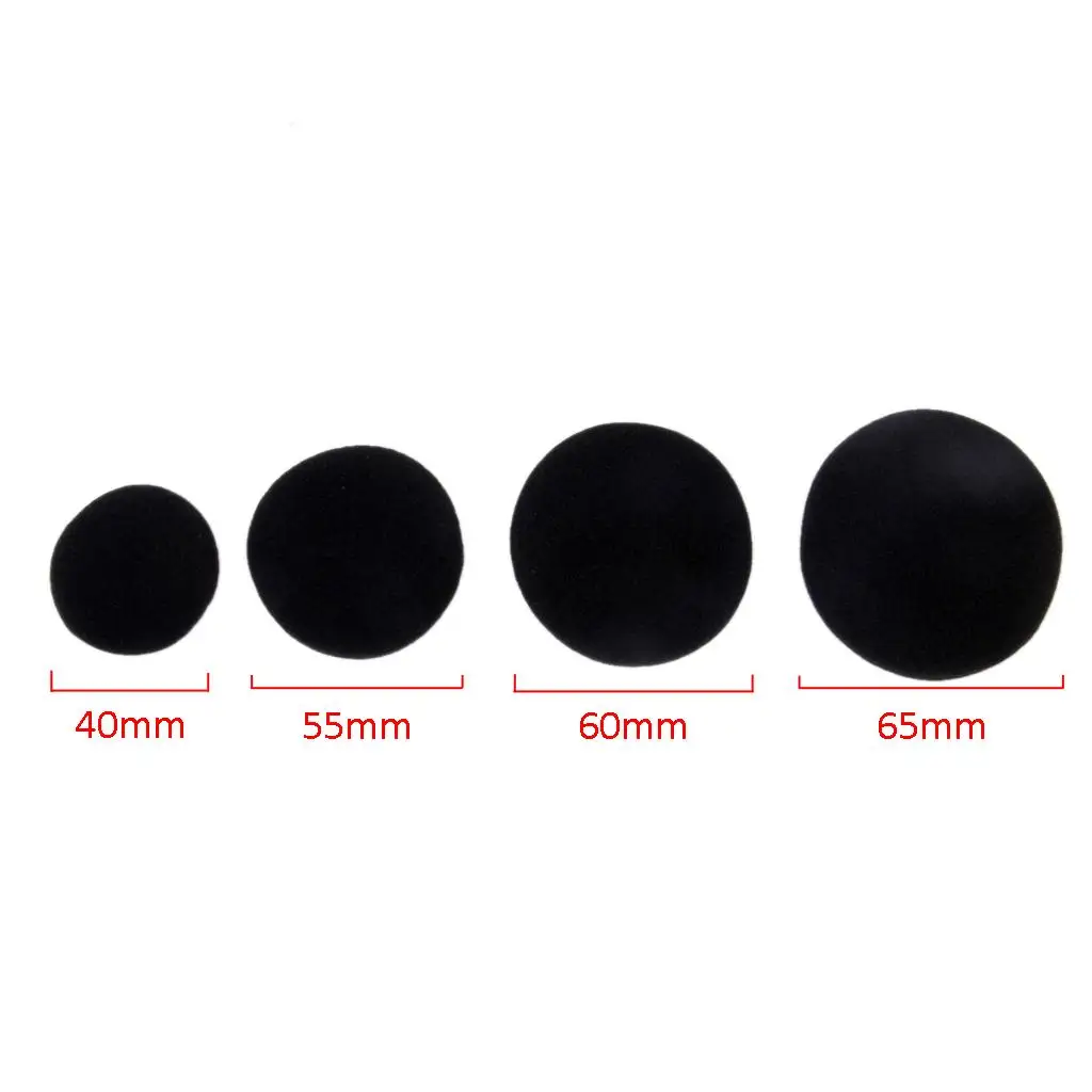 4pairs 65mm Ear Cushions Earpads for Headphones Earphones Black