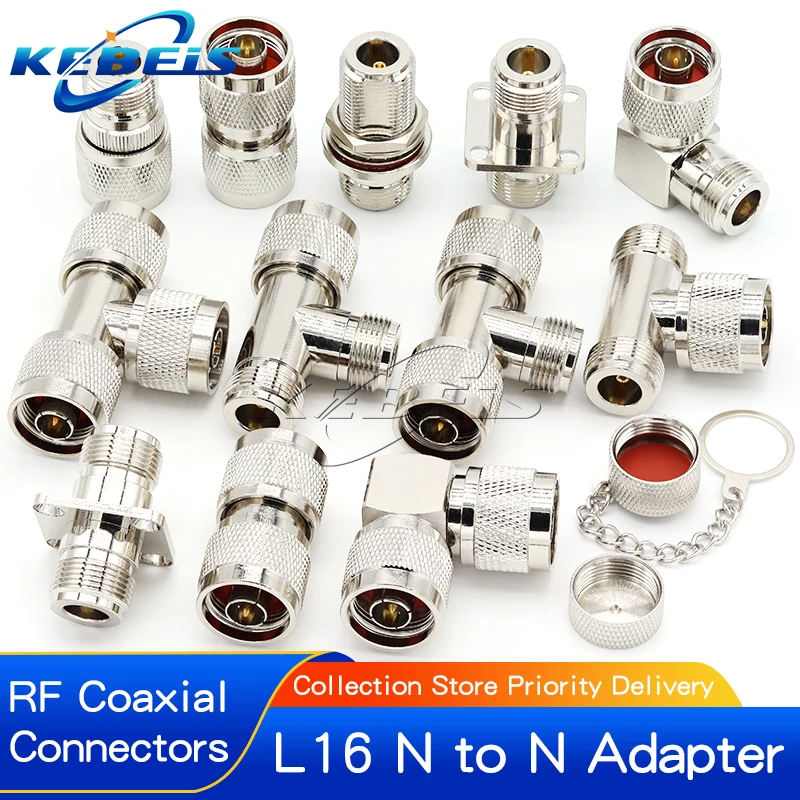 

1Pcs N Type To N Connector L16 N To N Male Female 90Degree Right Angle Flange Tee Type 3Way Splitter RF Coaxial Adapter N-JJ-JKW