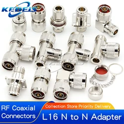 1Pcs N Type To N Connector L16 N To N Male Female 90Degree Right Angle Flange Tee Type 3Way Splitter RF Coaxial Adapter N-JJ-JKW