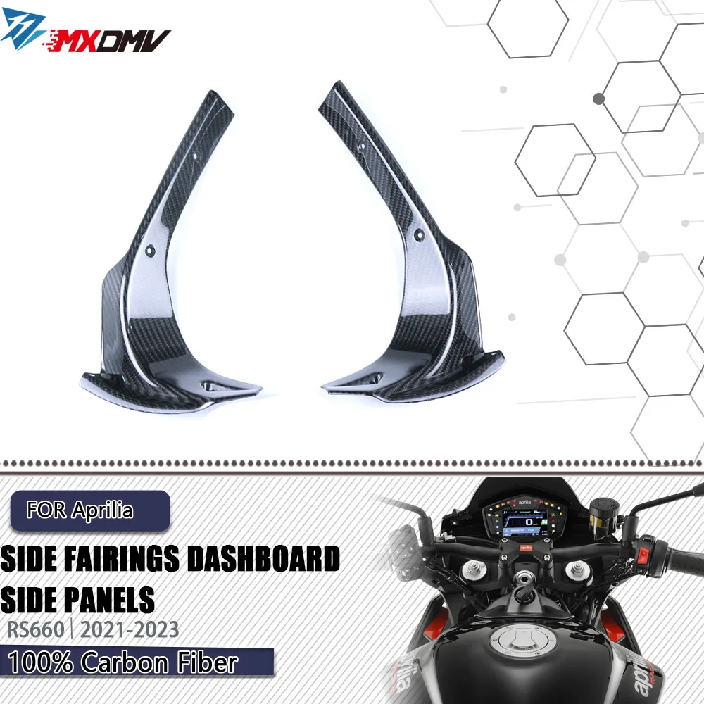 For Aprilia RS 660 RS660 2021 - 2023 100% Carbon Fiber Dashboard Inner Panel Fairings Motorcycle Parts Side Dash Board Cowling