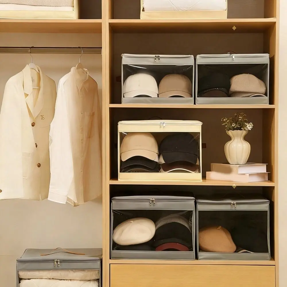 

Квадратный короб для хранения из нетканого материала на молнии, большой вместимости, с прозрачным окном, для одежды, с ручкой, водонепроницаемый