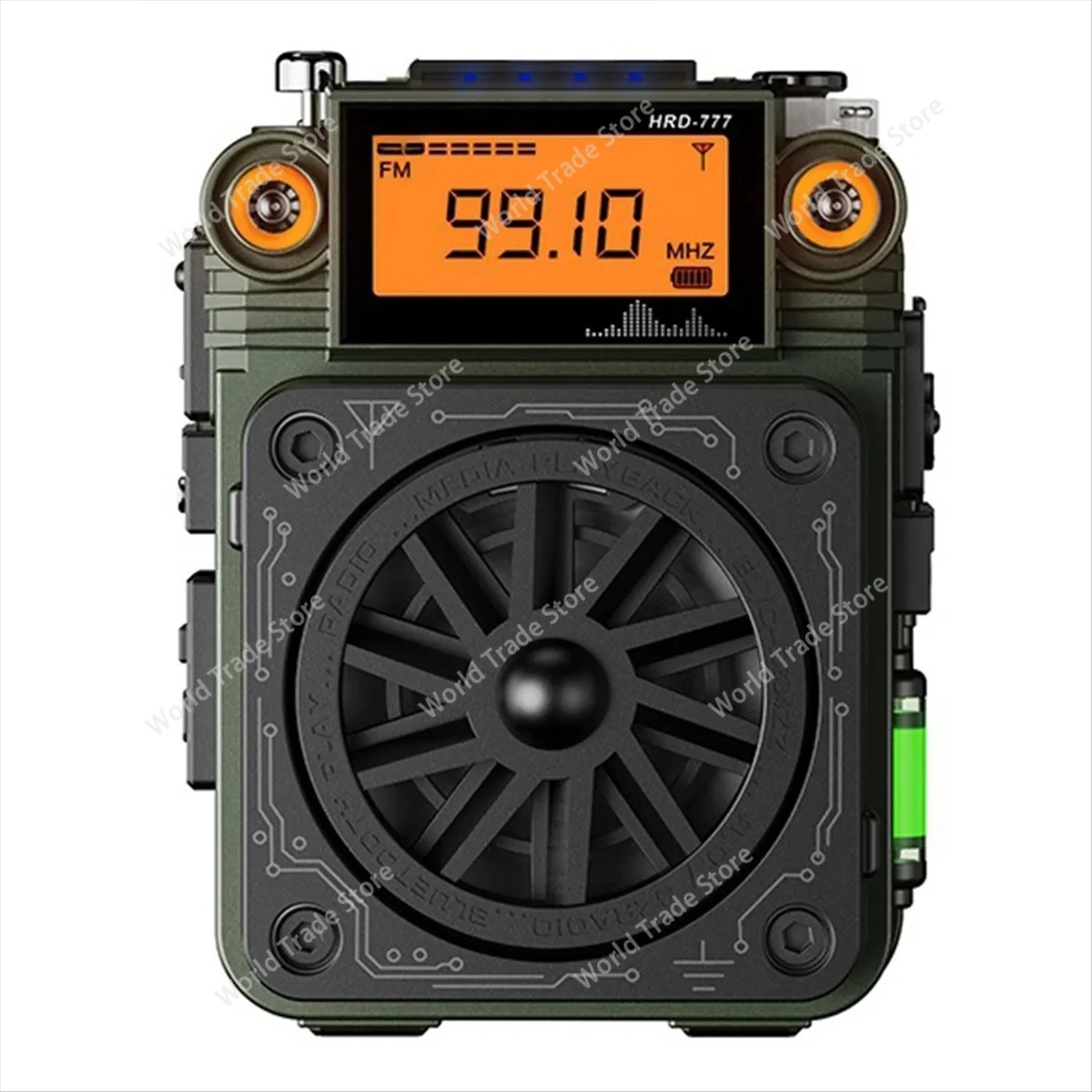 

For HRD-777 FM MW SW VHF WB Full-Band Bluetooth Radio Fingertip Gyroscope Mini Radio Multi-Function Mini Speaker