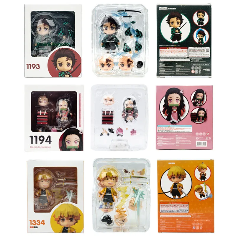 لطيف أنيمي شيطان القاتل سلسلة Tanjirou 1193 Nezuko 1194 Zenitsu 1334 عمل أرقام المنقولة مجموعة دمى مجموعة مفاجأة هدية