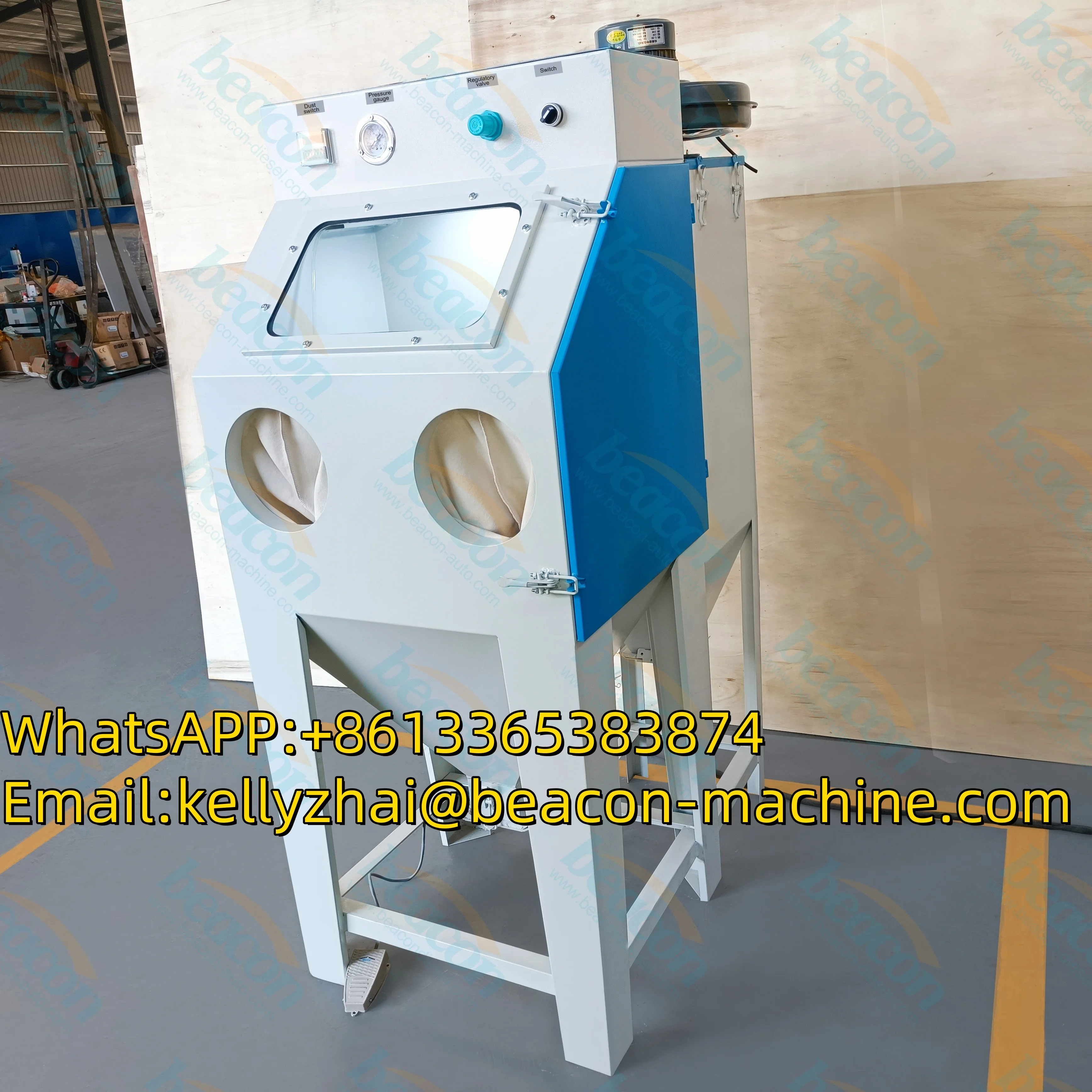 SD-B Portable Automatic Small Sand Blast Cabinet Equipment Stainless Steel Sandblaster Turntable Dry Sandblasting