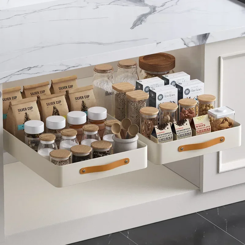Kitchen Pull-out Storage Shelves, Under The Sink, Seasoning Dishes, Plates, Storage Boxes, Cabinet Pull-out Baskets