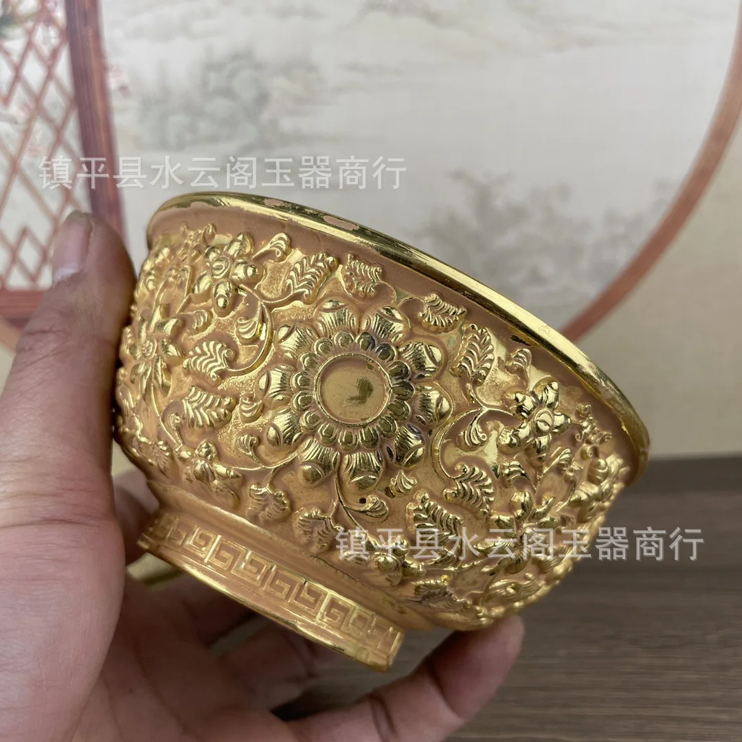 

Live source: gilt embossed double dragon play bead bowl home decoration ornaments, Baifu bowl home crafts ornaments