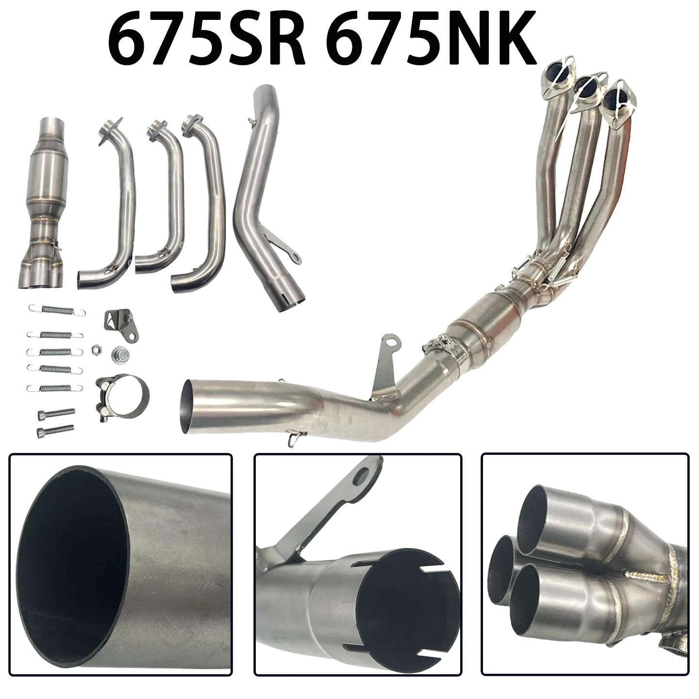 

For Motorcycle CFMOTO 675SR 675R 675NK Full Exhaust System Exhaust Muffler Escape Modify 675SRR Front Link Pipe 51MM