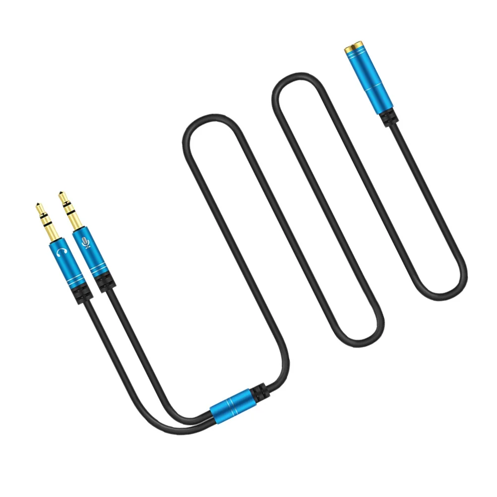 

1Pcs 1 to 2 Audio Splitter Converter Female to Male Headset Adapter Cable for Computer Mobile Device Stereo Sound Output
