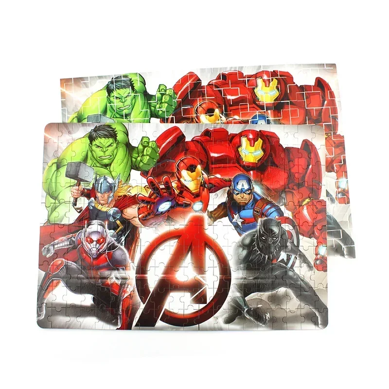 200PCS Iron Box Wooden Puzzle Toys for Spider/Avengers League Plane Puzzle Educational Toys For Children Birthday Gift