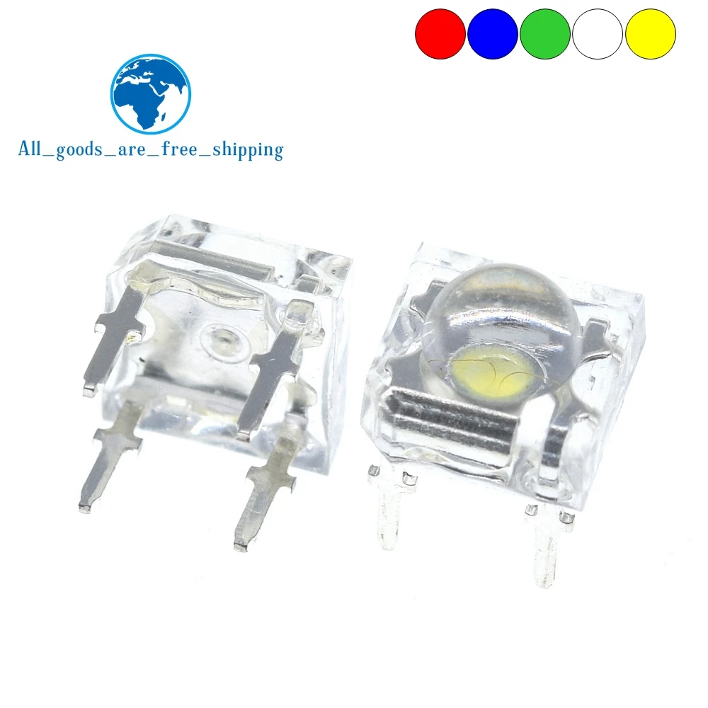 TZT 100 Uds 5mm F5 piraña LED blanco rojo amarillo ámbar claro 5mm diodo LED Diodos emisores de luz Diodos LED piraña de 4 pines