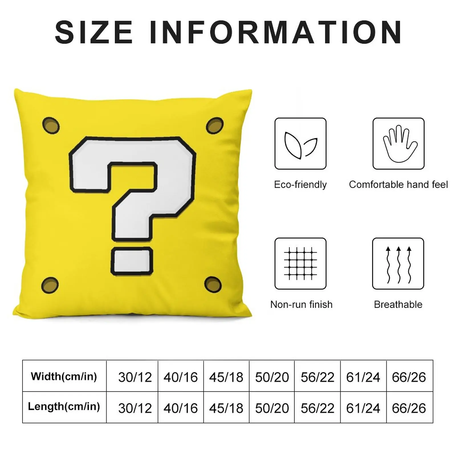 Question Block Throw Pillow Couch Pillows Pillow Covers Decorative Luxury Sofa Cushions Custom Cushion