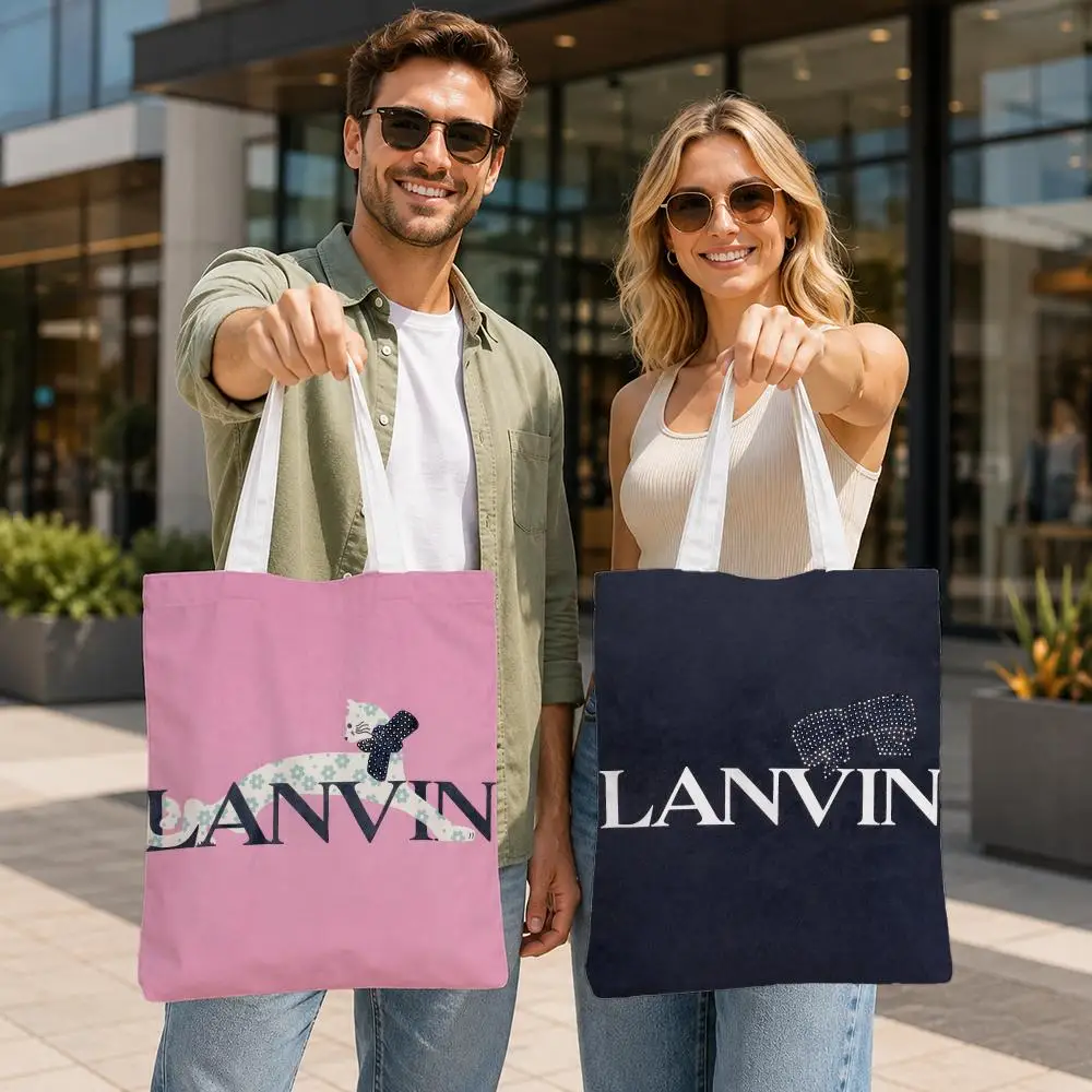 Bolsas de Almacenamiento Marca L-LANVIN, Bolsa de Lona Resistente, Bolso de Hombro para Mujer, Reutilizable, para la Escuela, Viajes, Regalo