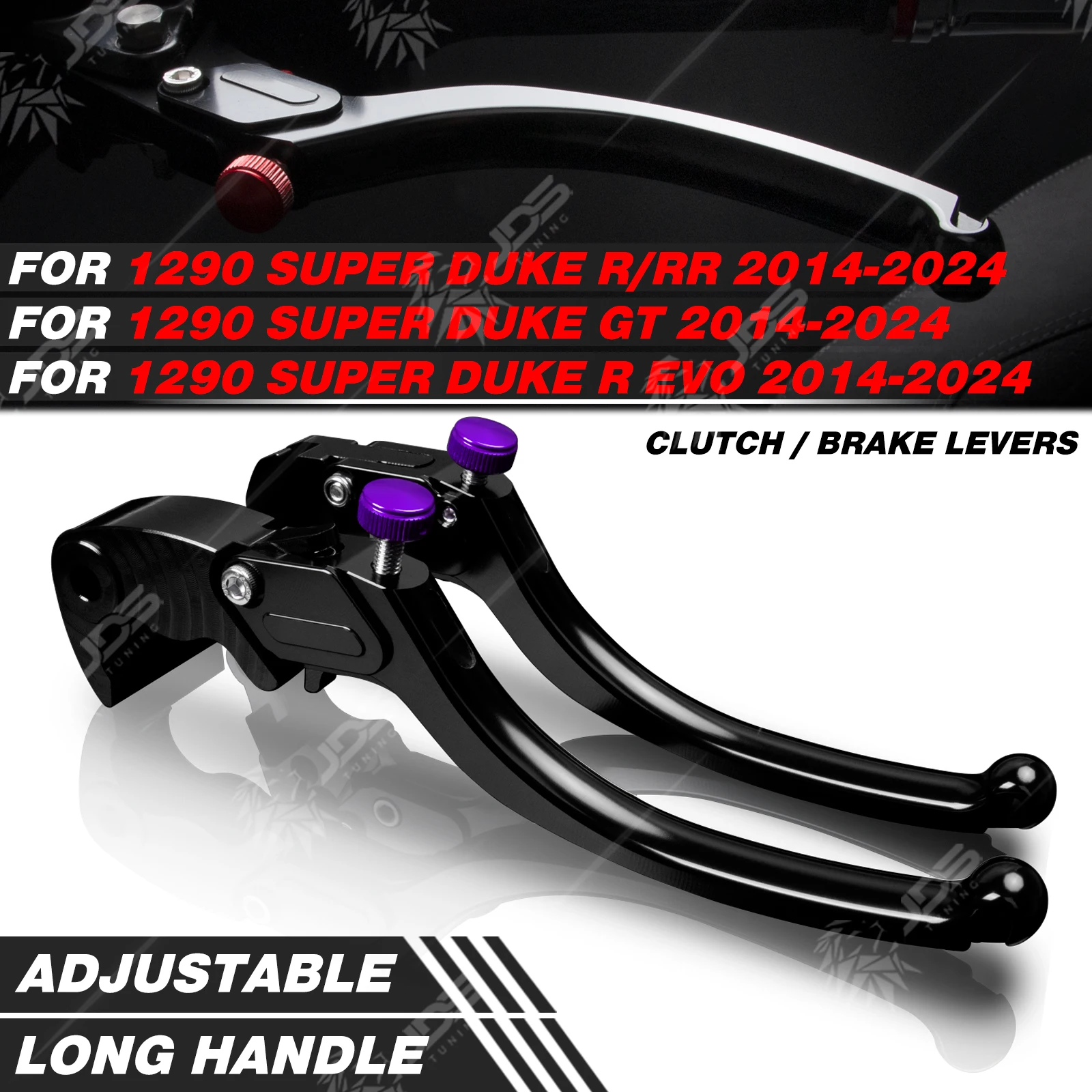 

JDSTUNING For KTM 1290 SUPER DUKE R/GT/RR/R EVO 2014-2024 Stepless Clutch Lever Brake Lever Set Long Handle Levers Accessories