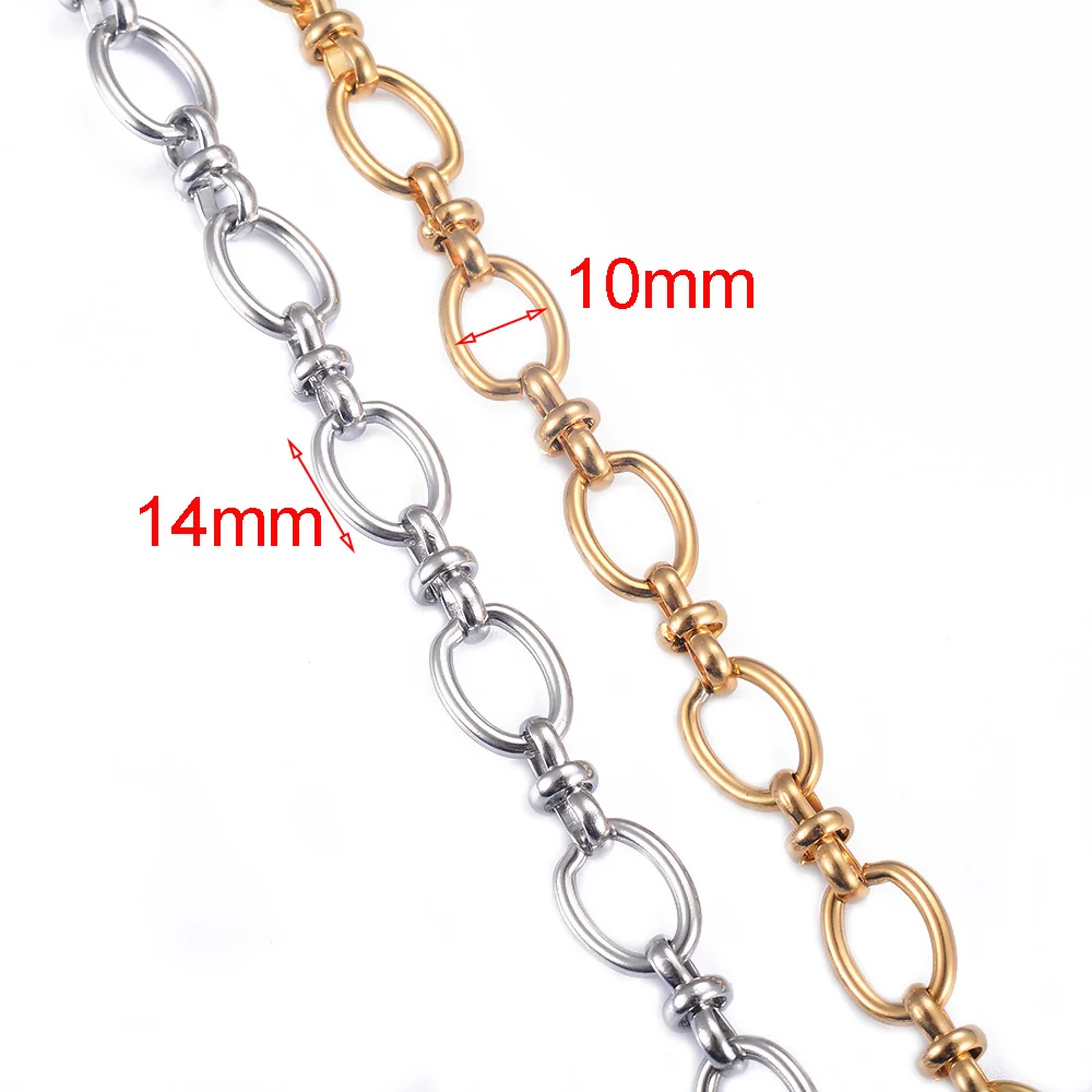 1 piece Women Mens Stainless Steel Handmade Oval Chain Necklace Bracelet High Quality Big Chain Necklace Punk Heavy Jewelry