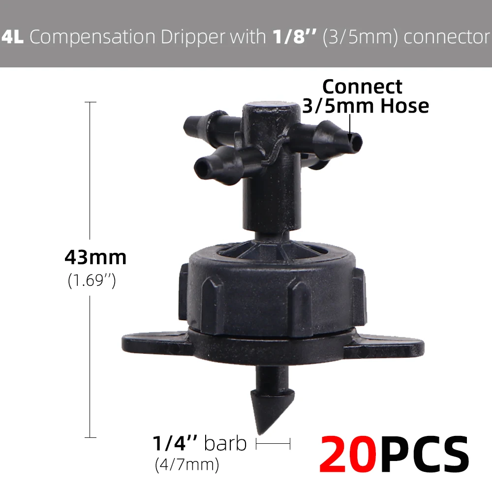 Garden 2/4/8L Dripper Irrigation 2/4-way Arrow Dropper Connector Cross Water Splitter Emitter Arrow Micro Drip Irrigation System