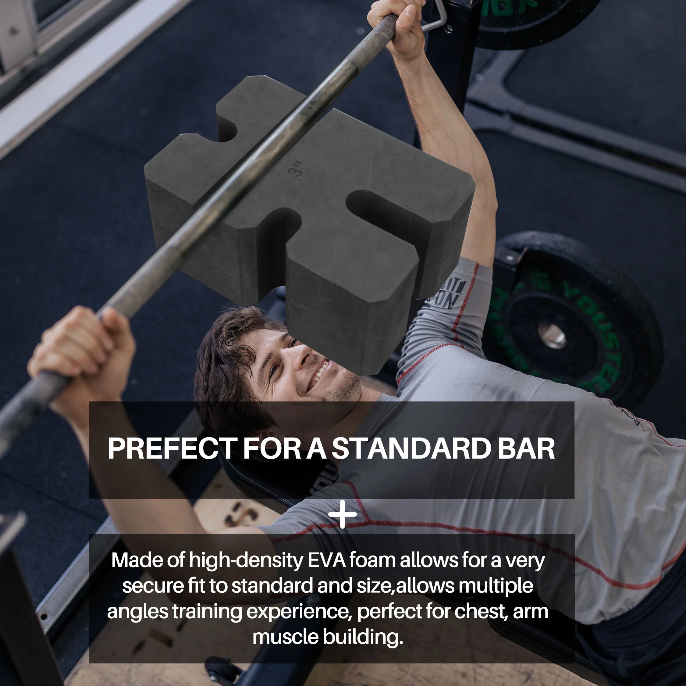 EVA Bench Press Block Foam Barbell Strength Training Block Adjustable 2-5 Boards Chest Press Board Used for Weight Grip Workout