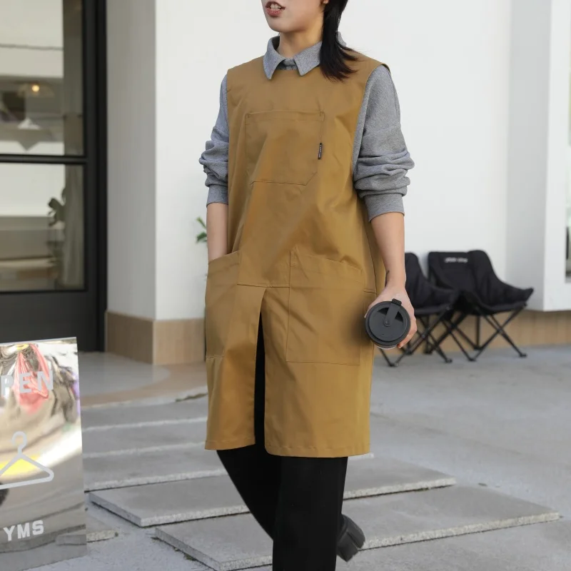 

Water-resistant Waiter Work Apron with Pocket and Buckle for Restaurant Cafe Men and Women's Oil-proof Kitchen Apron for Cooking