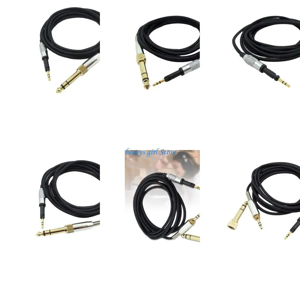 

C7AB Headsets Cable with 6.35mm Adapters for HD6 HD7 HD558 HD598 HD549 HD569 HD579 HD595 HD599 Earphone Wire 78.74in