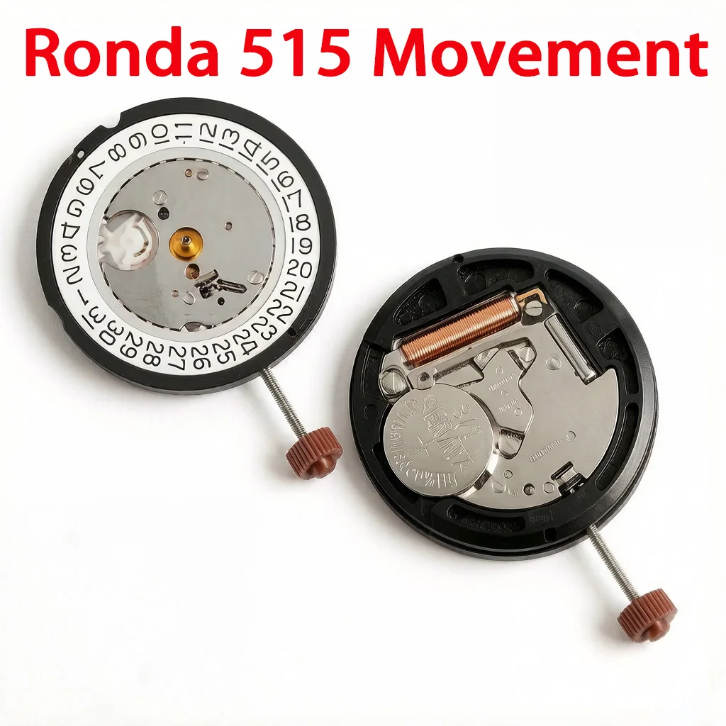 Ronda 515 Movement Quartz Electronic Movement Watch Accessories 3 hands Date Displayed at 3 o'clock/at 6 o'clock