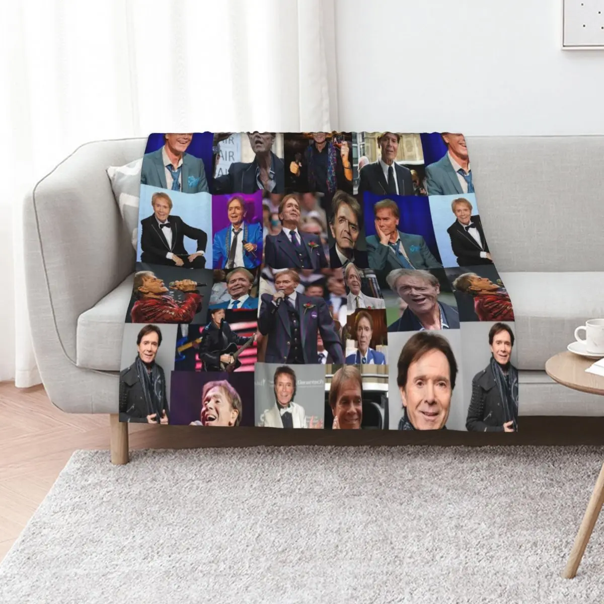 Cliff Richard Veteran English Singer Squarish Photo Collage Throw Blanket Luxury Throw Custom Plush Decorative Throw Blankets