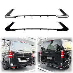 2016 To 2023 For Mercedes-Benz W447 V Class 4 Door Rear Diffuser Lip Spoiler Bumper Guard Cover By ABS Gloss Black Body Kit