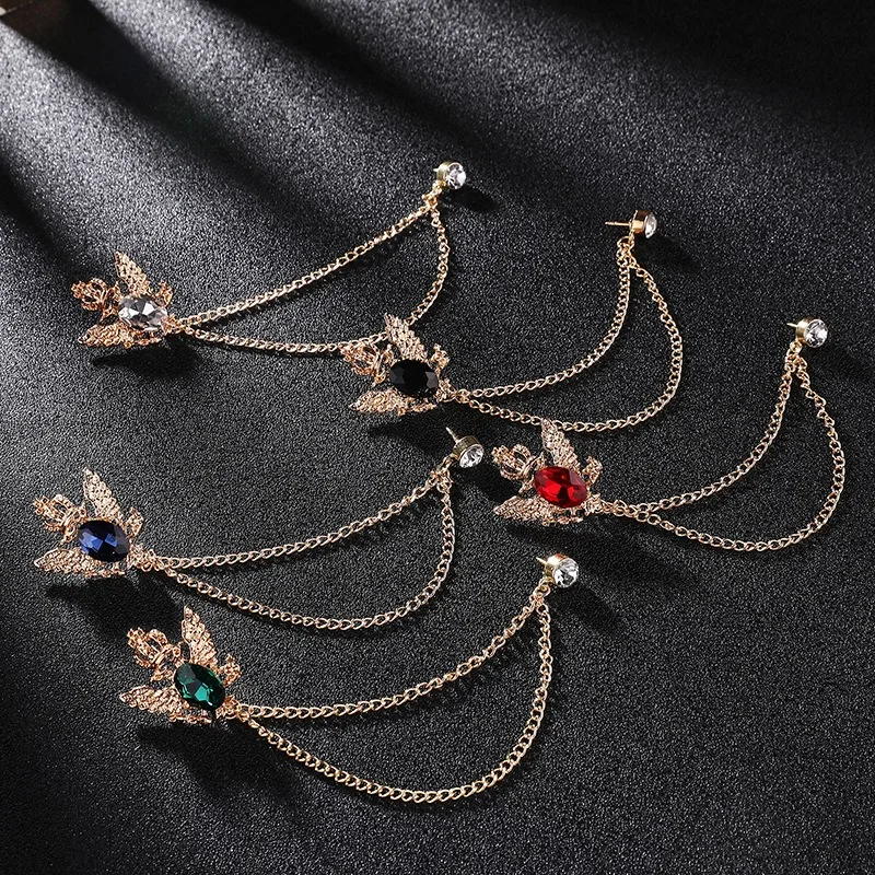 Broche de costume pour hommes et femmes, Badge avec chaînes, boucle, chaîne, col, revers, décoration de chemise, Clips métalliques, cravate de smoking, chapeau, écharpe, 1 pièce