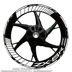 A Set Of ZX-6R 17 Inch Wheel Hub Decal Decoration ZX6R ZX 6R Logo High Quality Reflective Stickers For Kawasaki Motorcycle Rim