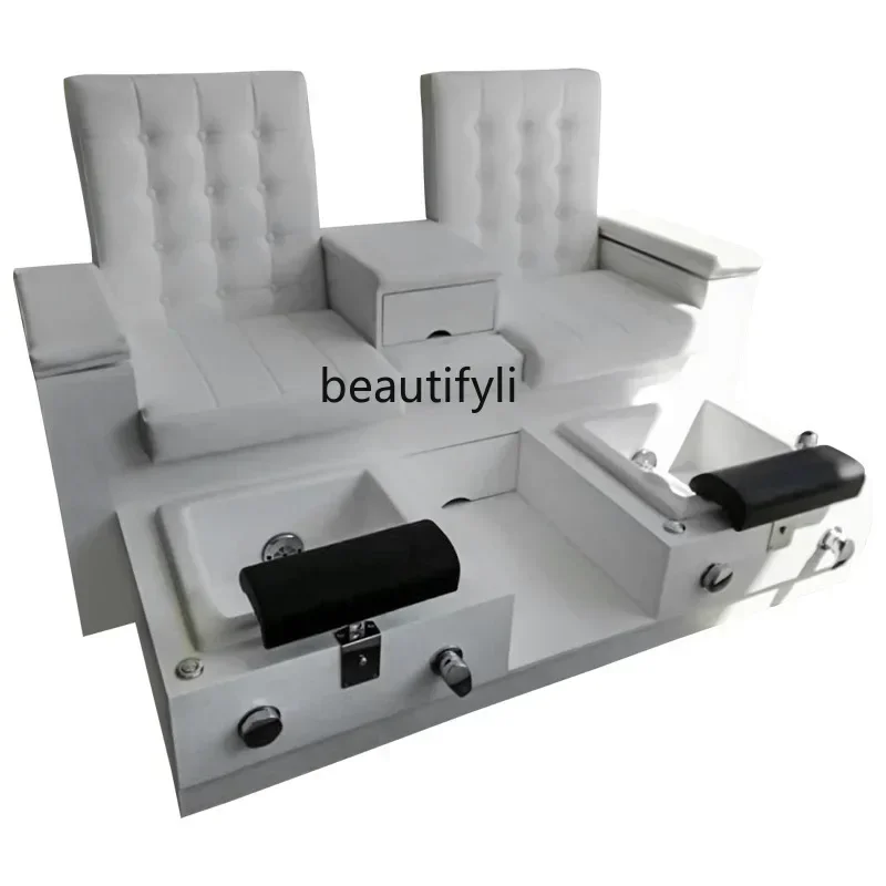 Double seat, foot bath, manicure, sofa chair with sink, electric surfing with colorful lights to go on and off the water