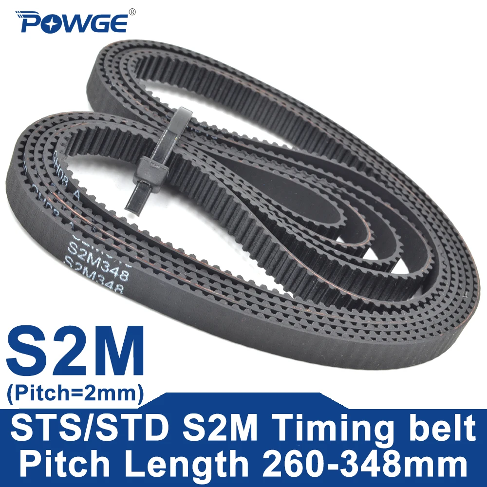 POWGE STD S2M Timing Belt Lp=260-348mm 262 264 266 268 270 272 274 276 278 280 282 284 286 288 290 292 296 298 300 302 304 306
