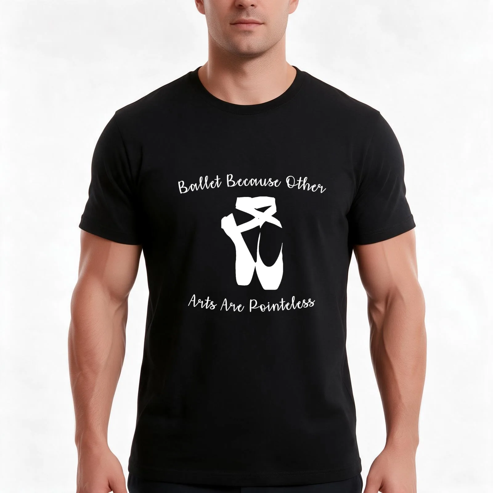 Camiseta de algodón de verano, estilo casual, de corte amplio, con estampado gráfico de estilo vintage, con el mensaje: «El ballet es mejor que otras artes, porque no tienen sentido» (versión 5).