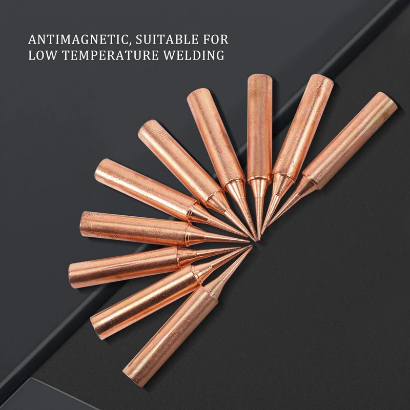 10 Pieces Of 900M-Ti Copper Soldering Iron Head Copper Base Lead-Free Electroplated Iron Nickel For Welding Table Tools