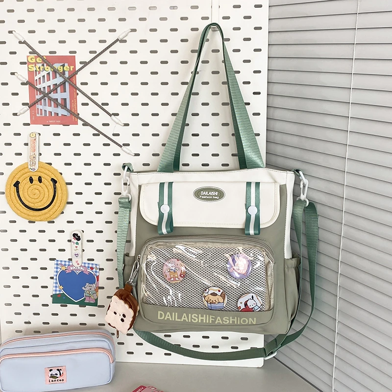 Bolso escolar personalizado para niñas y niños, bolsa cruzada de gran capacidad, sólido, Visible, conveniente, gran oferta, 2024