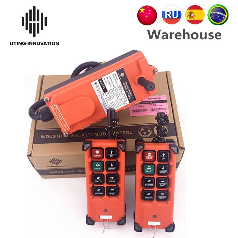 UTING F21-E1B 2T1R  Industrial Crane Driving Remote Control Wireless Controller 6 Single Speed 65-440V Electric Hoist