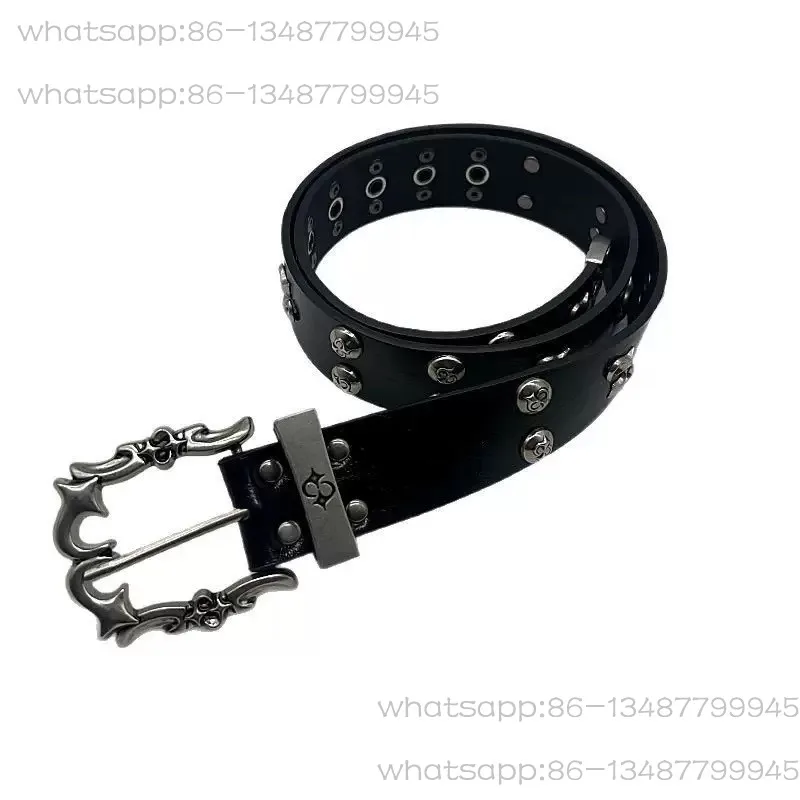 2026 New American Retro Old Engraved Metal Belt, Gram Willow Nail Belt, The Same for Men and Women --105cm