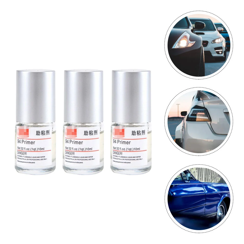 

3 Bottles Automotive Adhesion Promoter Tiny Double-sided Adhesive Tape Cars Enhancers Primer