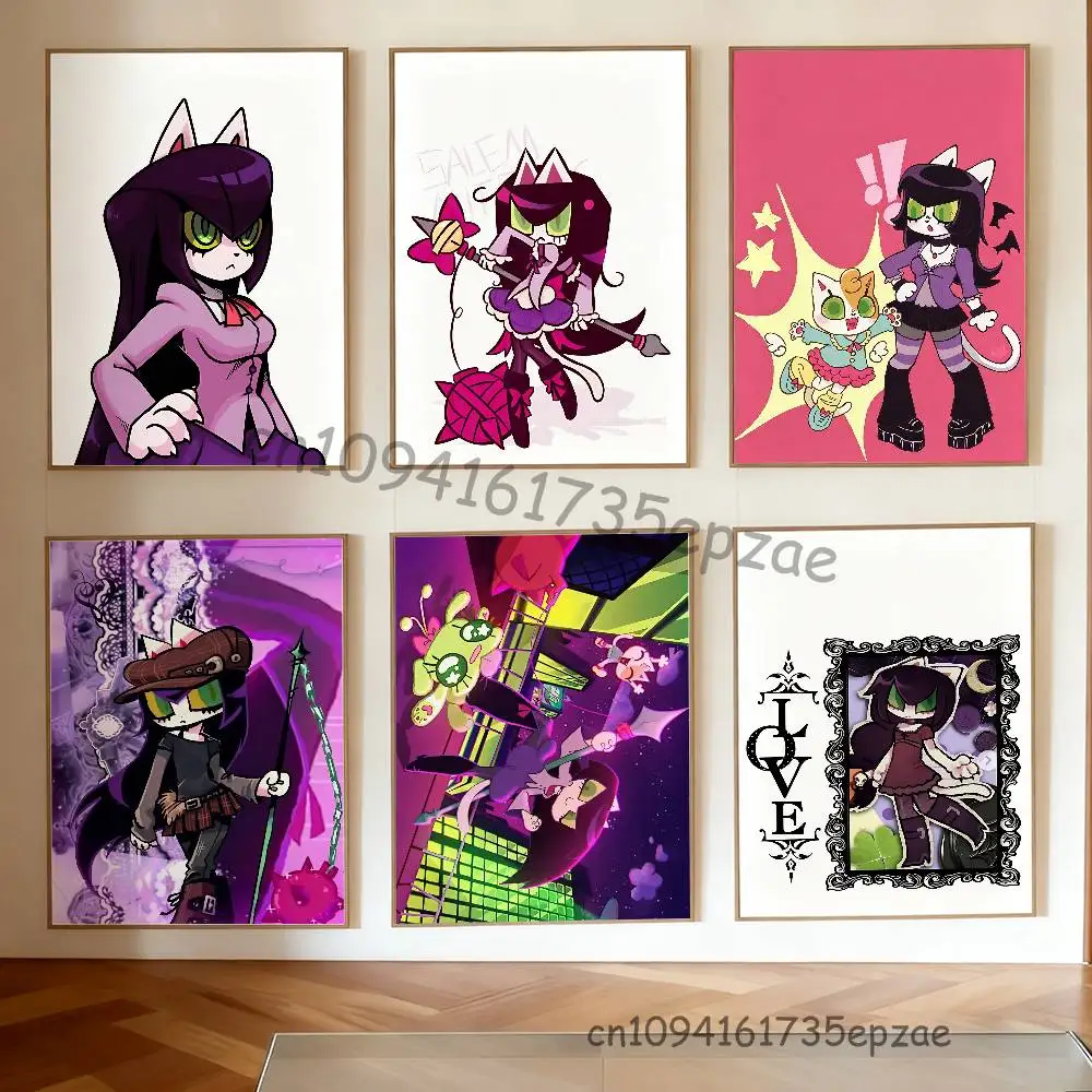 Next F-Friday M-Magical Meow Salem Anime Wall Art Canvas Painting Poster For Living Room Home Decor Decoration Picture