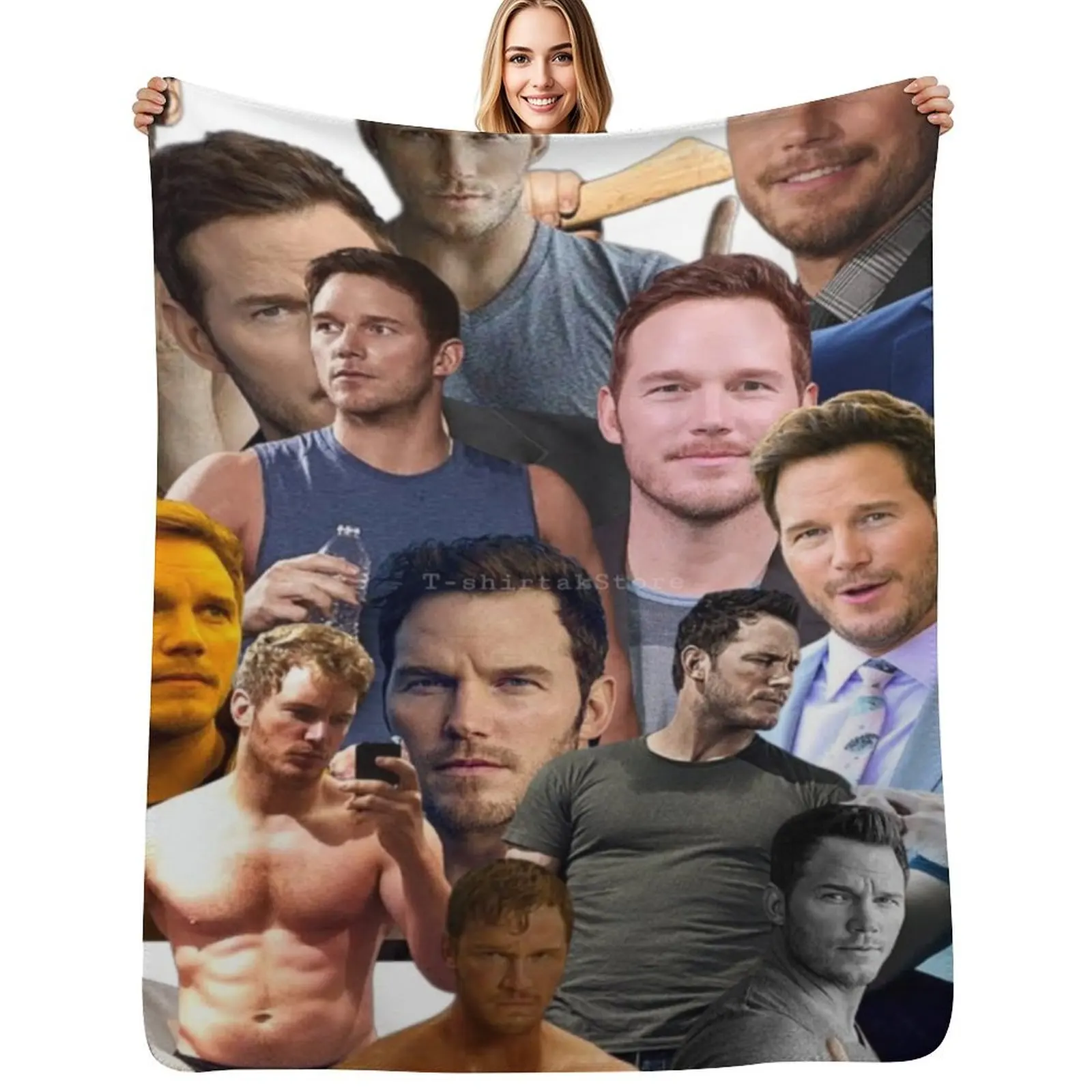 chris pratt photo collage Throw Blanket Kid'S For Baby Loose Beautifuls heavy to sleep Sofa Quilt Blankets