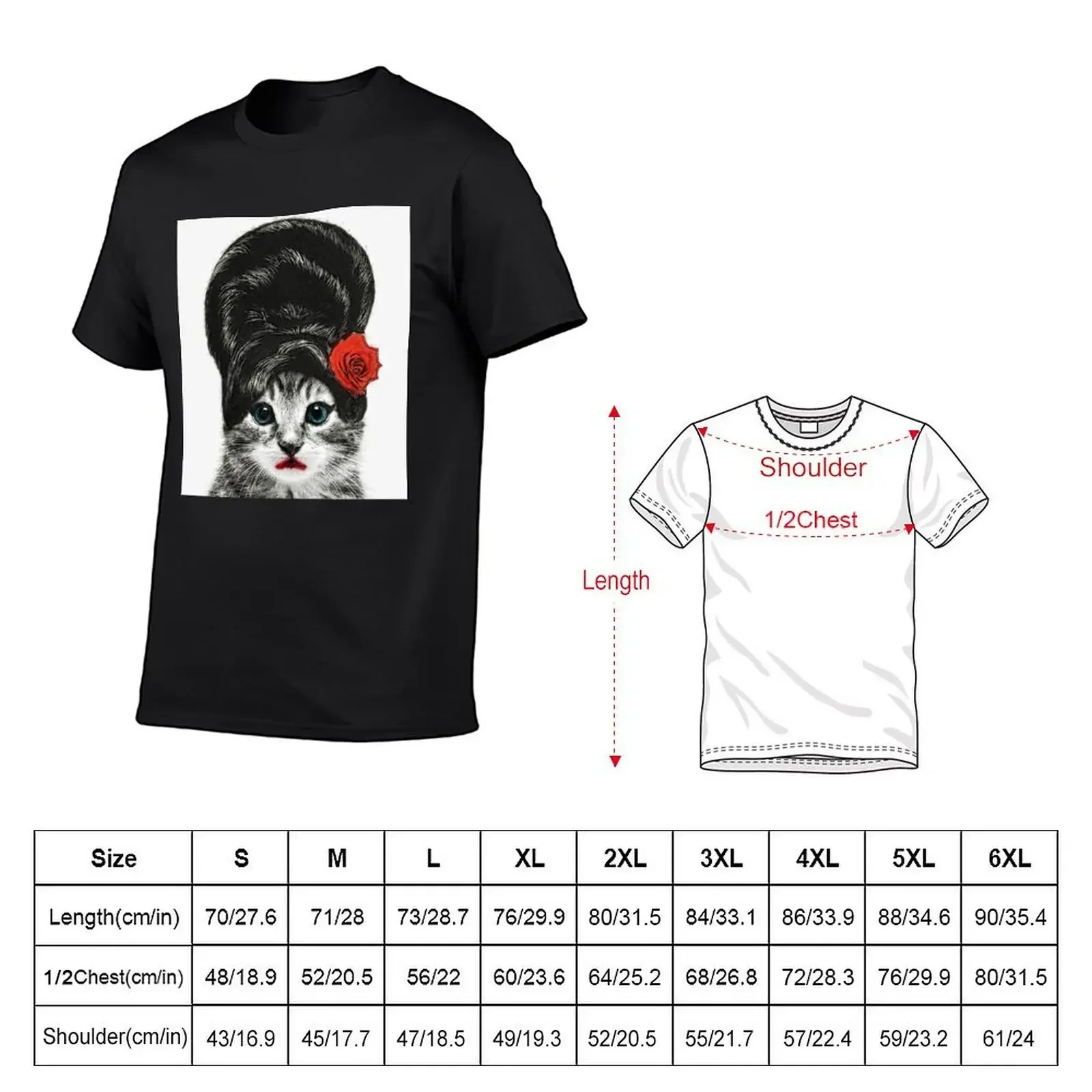 Amy Winehouse Cat T-Shirt hippie clothes man t shirt sports fans man clothes mens graphic t-shirts