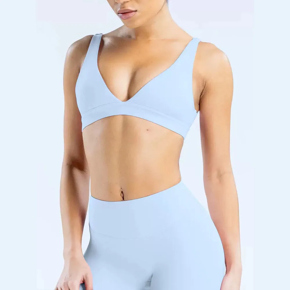 ‌Women's Textured Seams Yoga Sports Bra - 4-Way Stretch Quick Dry & Breathable For Fitness Training