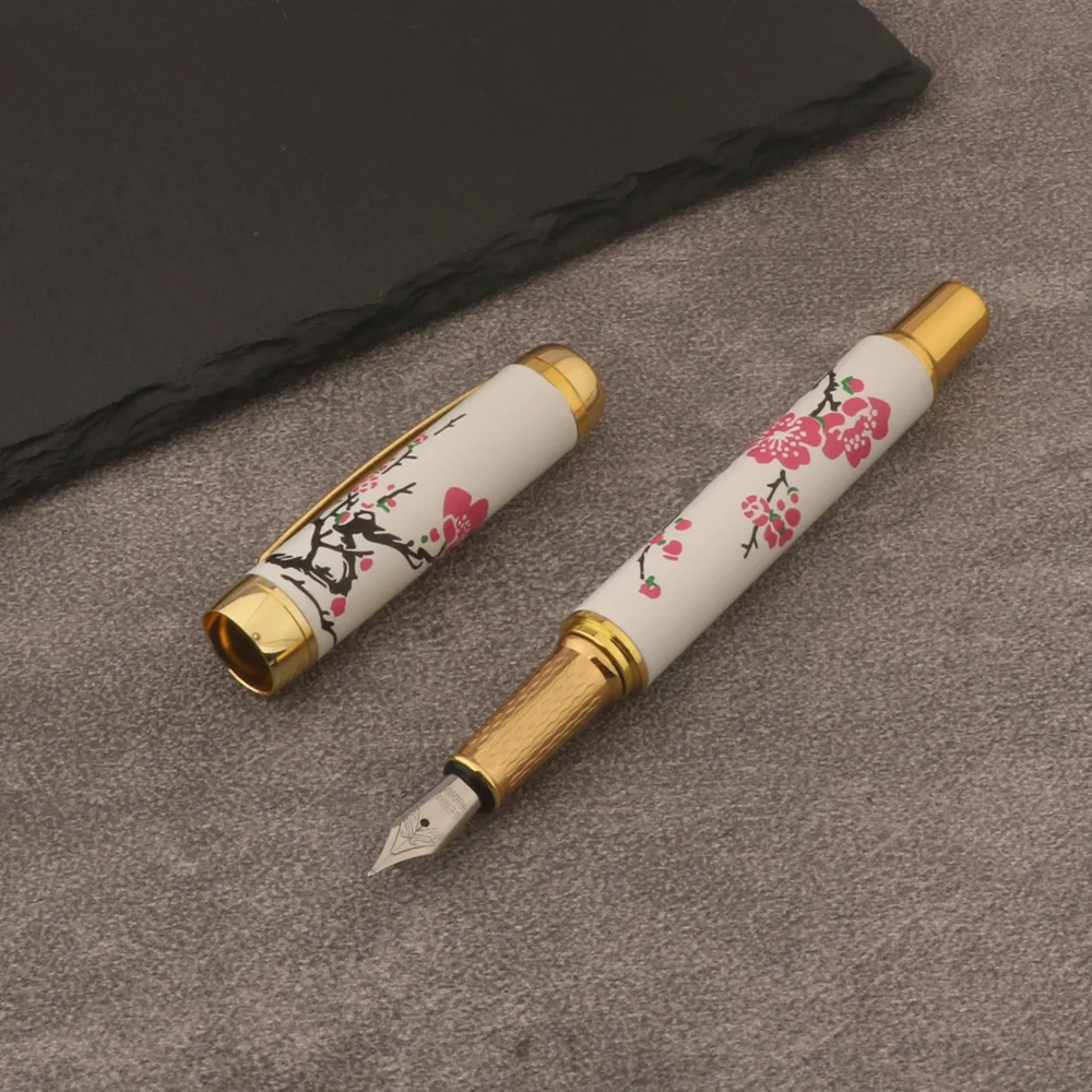 Luxury High Quality Brand New metal fountain pen exquisite traditional Chinese painting plum blossom School Office Writing view 2
