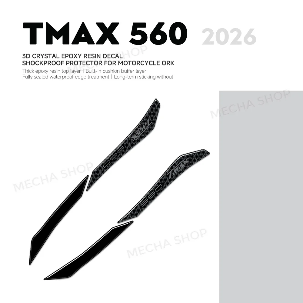 Motorcycle Accessories Passenger Handles 3D Resin Sticker Protection Kit For TMax 560 TMAX560 2025-2026