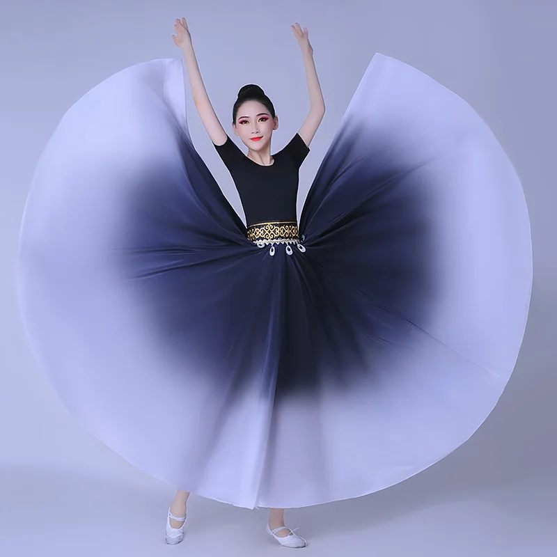 360/540/720 Chinese Classical Dance Dress Women Elegant Gradient Dance Big Swing Skirt Stage Performance Dance Costume 