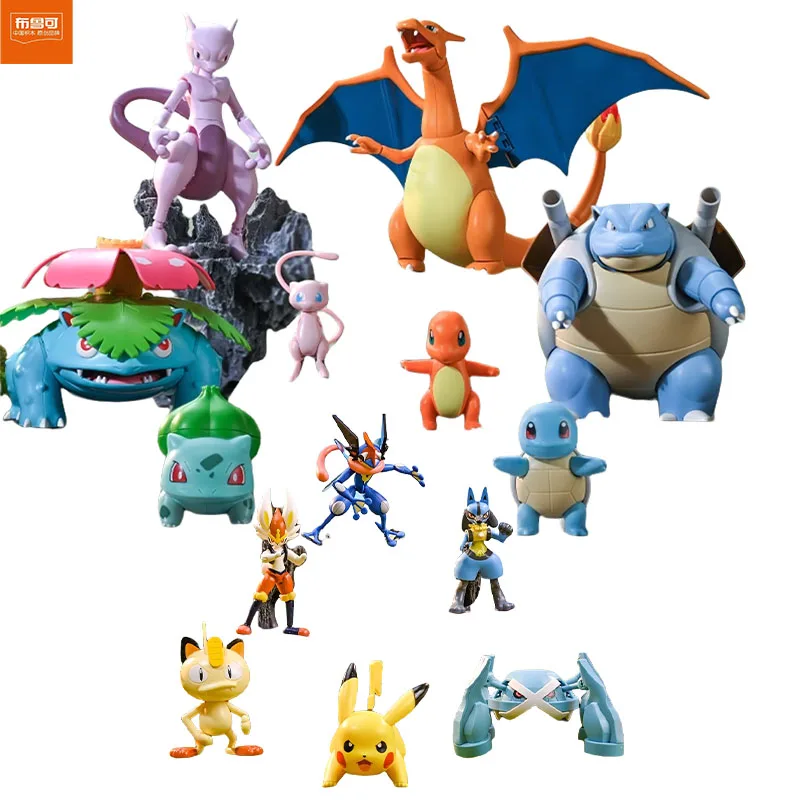 

BLOKEES Genuine Pokémon Anime Figure Greninja Pikachu Lucario Incineroar Assembly Toy Model for Kids Gift Collectible