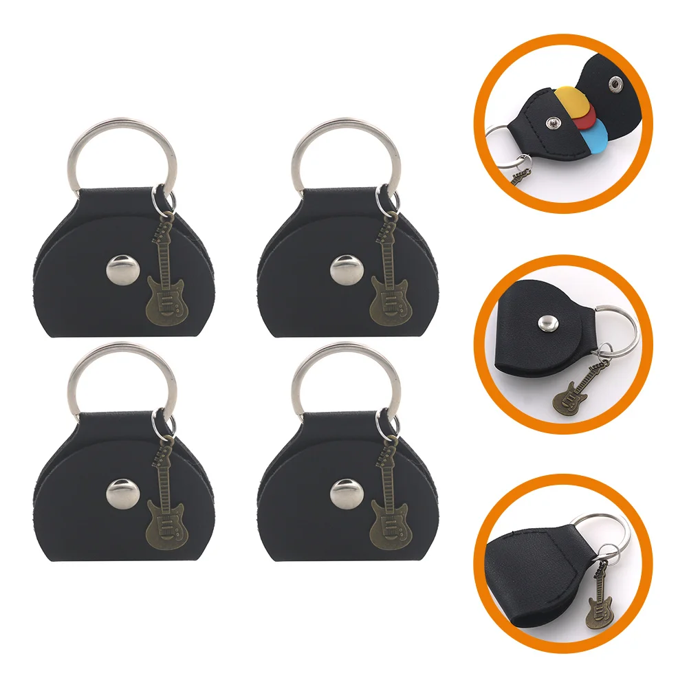 

4 Pcs Guitar Pick Bag Unique Keychain Picks Holder Storage Organizer on Holders Tote