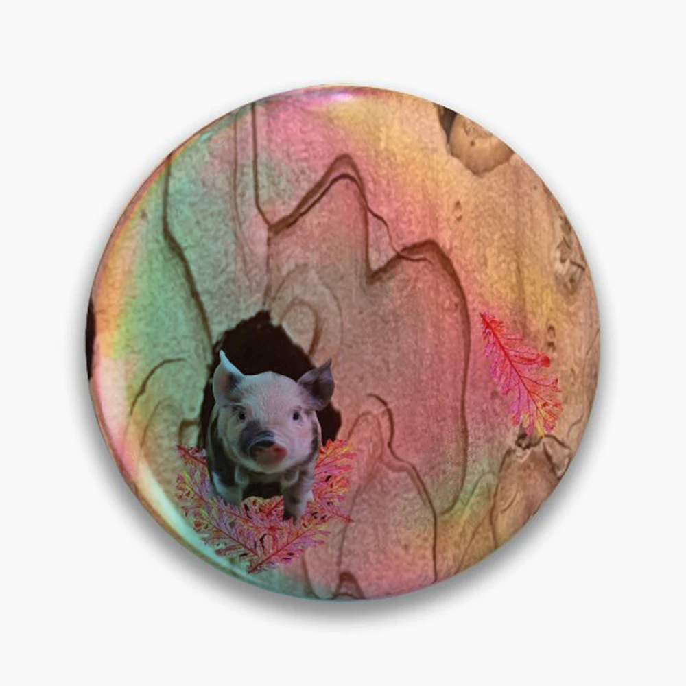 Hide and Seek with Oliver Pin Holographic Star Heart Pin Brooches Laminated Button Fashion Accessory