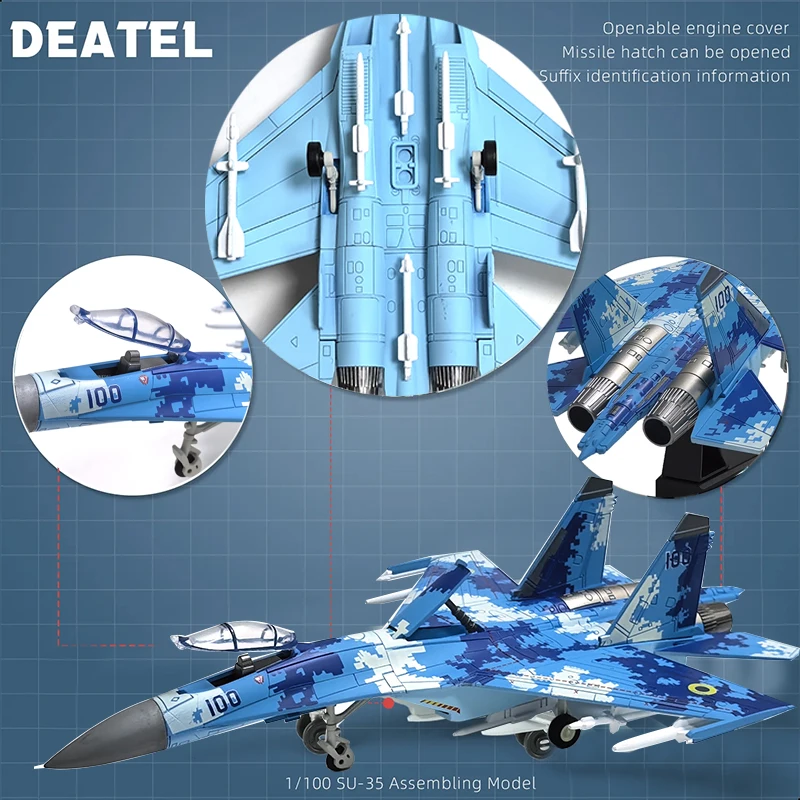 F-14 Tomcat Fighter Aircraft F-35 SU-27 SU-35S Assembly Military Plane Model Home Placement Collection Decoration Creative Gift
